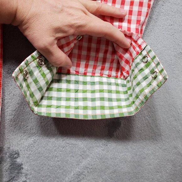 Age of Wisdom Long Sleeve Button Up Snap Plaid Shirt Check Red White Men Sz XL - Picture 7 of 11